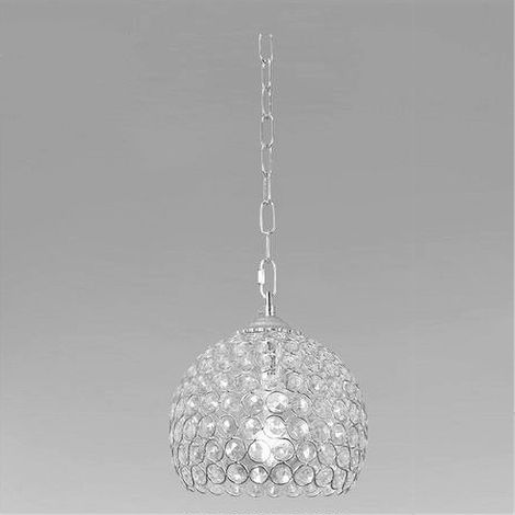 TRADE SHOP - Lampadario Sospeso Tondo Cupola Lampada Mezza Sfera Cristalli Luce E27 Argento 32378 - (1/3)