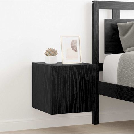 vidaXL Meuble TV mural Chêne noir 30,5 x 35 x 30 cm Bois d'ingénierie