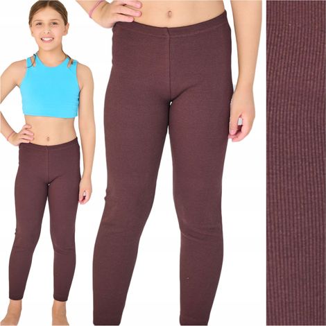 Leggings pour filles, pantalon de survêtement rayé, leggings Bates, marron. Leggings pour filles 122, pantalon de survêtement rayé, leggings Bates, marron. (1/5)