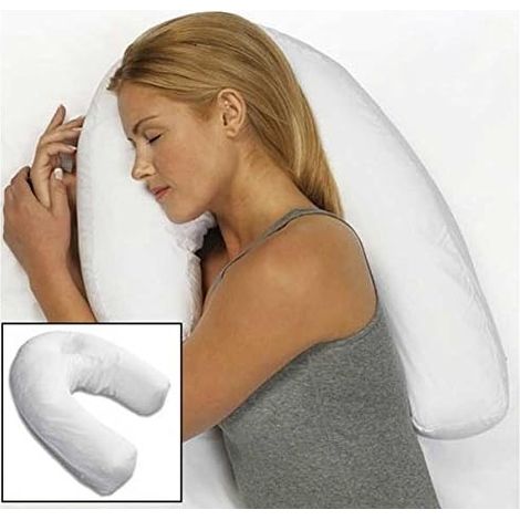Oreiller U - Support Cervical Ergonomique Pour Dormeur Latéral - Anti-Ronflement - En Fibres PP Et Coton - 1 Pièce