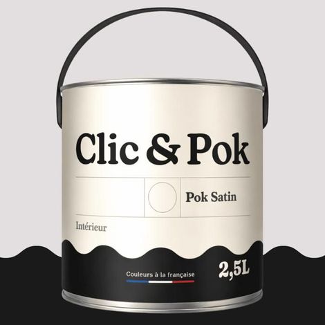 POK SATIN Peinture Mur Plafond – Intérieure Satinée, Lessivable, Multisupport - Lait de Rose - 2,5L (1/4)