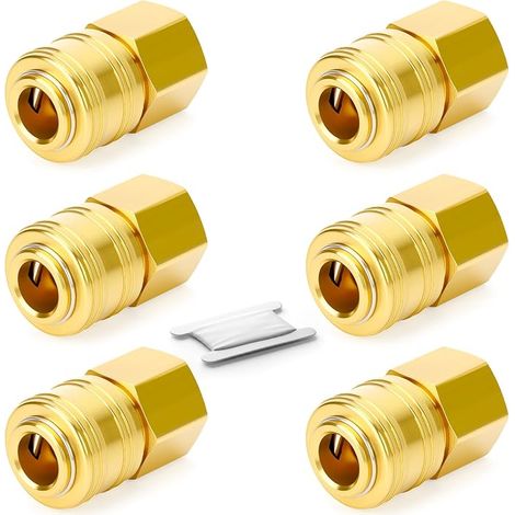 6Pièces 1/2"BSP Laiton Raccord Rapide Filet Femelle Air (1/5)