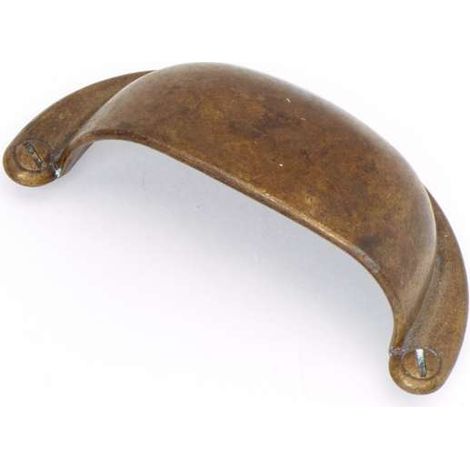 Maniglia conchiglia in metallo patinato antico 64 mm