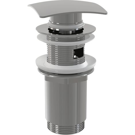 alcadrain Ablaufventil für die Waschbecken CLICK/CLACK 5/4" Ganzmetal mit Überlauf, kantig Stopfen (1/2)