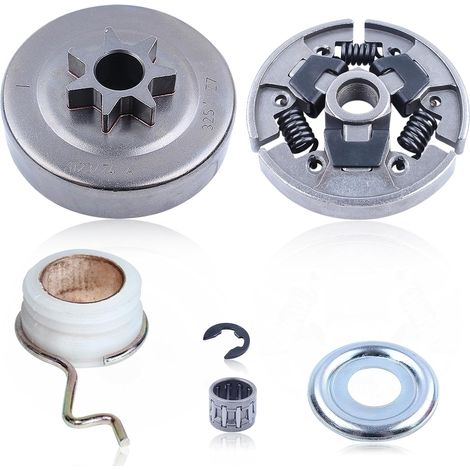 Kit embrayage et pignon pour tronçonneuse Stihl 021 023 025 MS210 MS230 MS250, cloche d'embrayage, engrenage hélicoïdal, circlip, rondelle, roulement, remplace 11231602050 11236402074 (1/5)