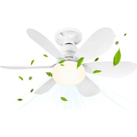 Ventilateur de Plafond avec Lumière et Telmmande, 30W Dimmable Ventilateur Plafond LED avec Douille E27, lustre ventilateur de plafond pour Chambre, Salon, 6 Pales,3 Vitesses,Timing [Classe énergét (1/4)