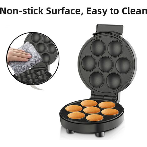 Máquina eléctrica para hacer cupcakes en casa, máquina para cake pops, 1000 W, revestimiento antiadherente, prepara 6 cupcakes, máquina de desayuno para niños. (1/5)