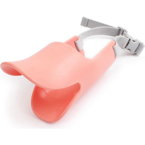 Muselière en silicone rose L, confortable et résistante aux morsures, en forme de bouche de canard, pour le dressage des chiens