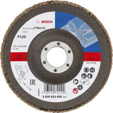 BOSCH 2608603659 PLATEAU À LAMELLE X431 STANDARD FOR METAL 125 X 22,23 MM 120 (1/4)