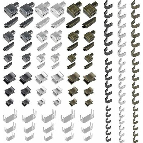 Kaelt - AGE 18 Kits de Réparation de Fermeture Éclair en Alliage de Zinc 3 Couleurs 3 Tailles Goupilles d’Insertion à Glissière pour Arrêt Haut de Fermeture Éclair - 123 Pièces Accessoires de Remplace (1/5)