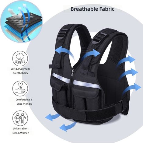 gilet ajustable course à pied assards, bandes réfléchissantes et remplissage de sable fer pour la co (1/5)