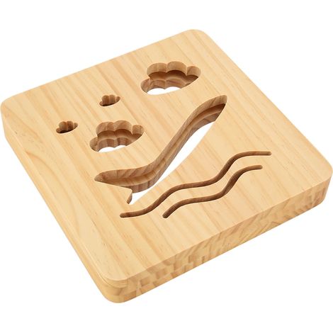 Lampe en bois 3D sculpté, veilleuse LED 2W blanc chaud, éclairage doux et stable, design ajouré, décoration chaleureuse pour chambre (1/5)