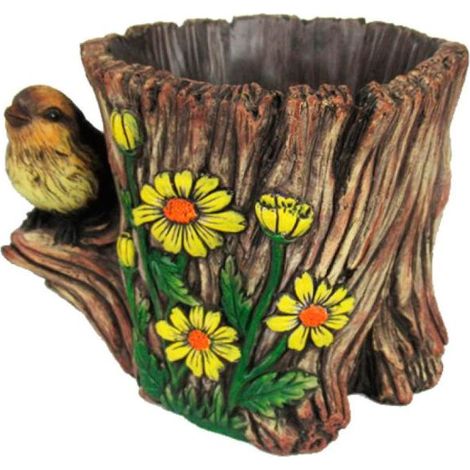FEDOR macetero tronco pajaro 17,8x15x12,5 cm , Macetero tronco pájaro 17,8 x 15 x 12,5 cmFabricado en resina de alta calidadApto para exterioresGran resistenciaMedi