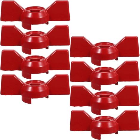 8 Pièces Poignée de Vanne D'arrêt, Alliage D'aluminium Rouge (1/5)