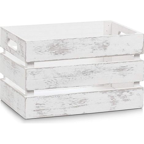 Zeller 15130 Cesto Contenitore, Legno, Bianco, 31x21x18.7 cm (1/4)