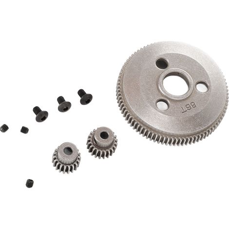 Couronne 86 dents avec pignon 19 et 21 dents, remplace la couronne 4686 48P en acier trempé pour Slash 1/10 2WD. (1/5)