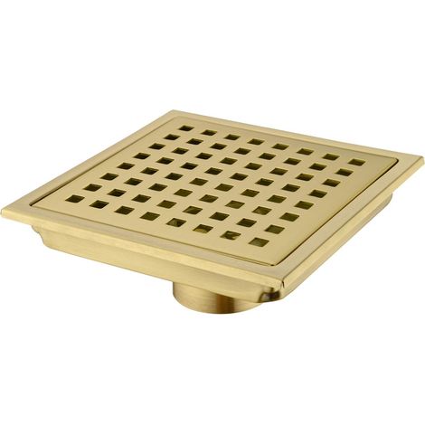 Caniveau de douche carré de 10 cm (4 pouces) en acier inoxydable SUS304 avec grille d'insertion pour carrelage amovible et multifonctionnelle, aspect invisible ou plat. (1/5)