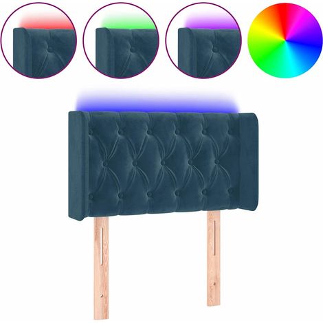 Maison Exclusive - Cabecero con LED de terciopelo azul oscuro 83x (1/5)