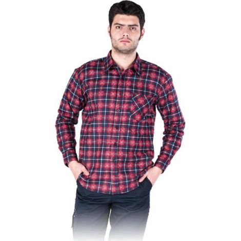 Arbeitshemd Flanellhemd rot/blau Gr. L