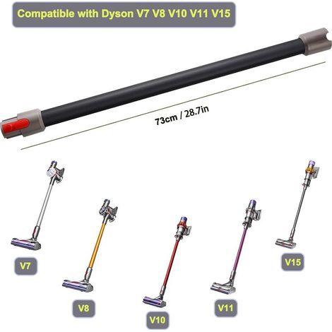 Tube d'extension de Rechange pour Dyson V11 V15 V10 V7 V8 Aspirateur Sans Fil, Tube Rallonge en Aluminium Baguette Extensible ,Accessoire pour aspirateur,(noir) (1/4)
