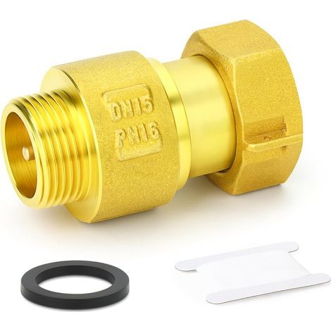 Clapet anti-retour unidirectionnel en laiton, clapet anti-retour de prévention des refoulements 3/4" BSP femelle à 1/2" BSP mâle pour conduites d'air et de liquide (1/5)