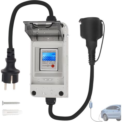 Compteur Intelligent Portable 230V 16A avec Bouton Reset, IP65, Câble 1m (1/5)