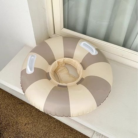 Salvagente gonfiabile beige per bambini dai 2 ai 6 anni, completo di sedile e maniglie, 65 cm. (1/5)