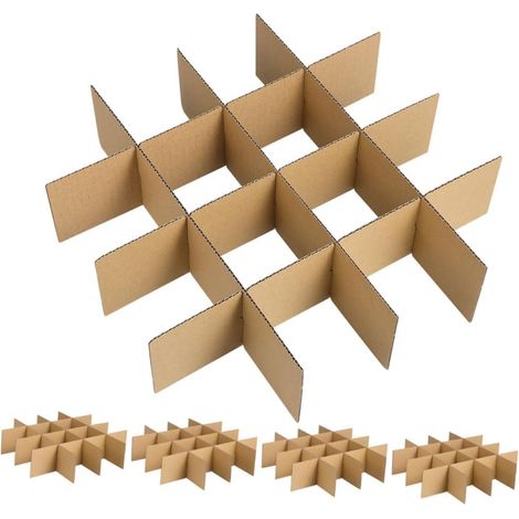 Shipping Cardboard Dividers - Easy Assembly Solution for Medium Moving Boxes - 5 Pack - Glassware and Tableware Protector (1/5)