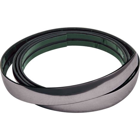Profilo adesivo cromato nero - 25 m - 9 mm