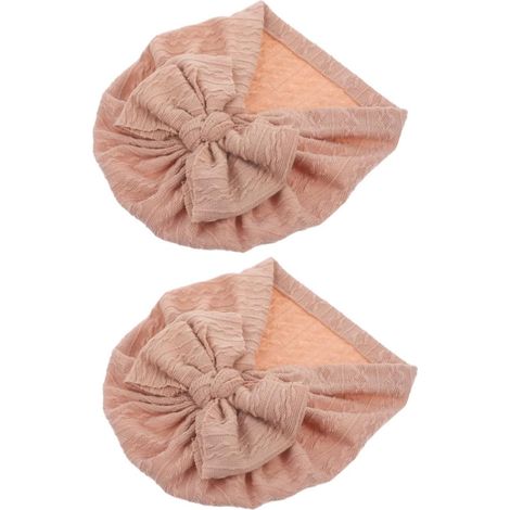 Baby Girl Turban Hair Accessories with Comfortable Fabric Bow, Adjustable and Elegant for Showers and Special Occasions (1/5)