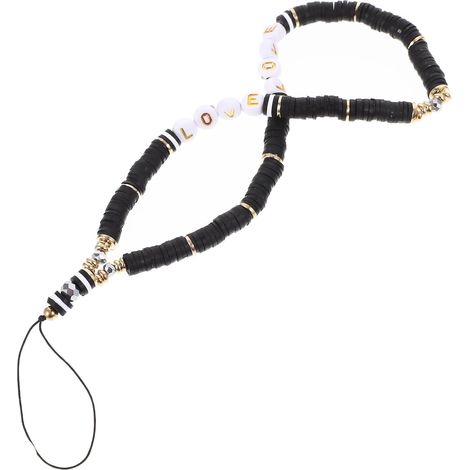 Dragnonne pour Téléphone Portable en Argile Polymère Noire, Chaîne Téléphonique Pratique et Élégante, Accessoire Cadeau (1/5)