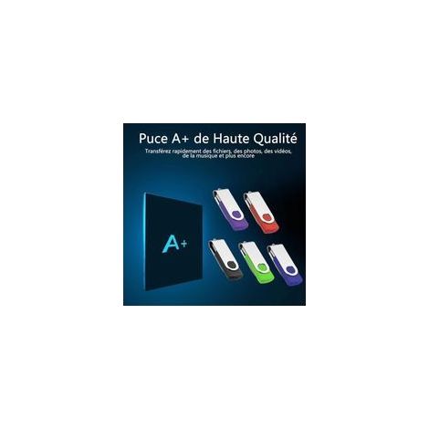 Lot de 5 Clé USB 32Go Flash Drive Mémoire Stick Stockage Pivotantes Porte Clef USB U Disque (1/4)