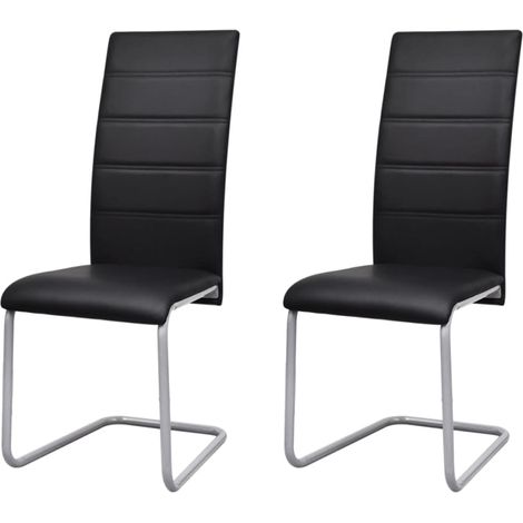 Freischwinger 2 Stk. Schwarz Kunstleder vidaXL (1/5)