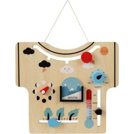 En bois de hêtre Éveil à la nature Calendrier perpétuel enfant Apprentissage de la météo et du temps (1/2)