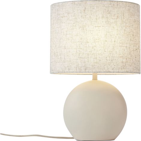 QAZQA Lampada da tavolo Japandi beige con paralume in lino - Timo