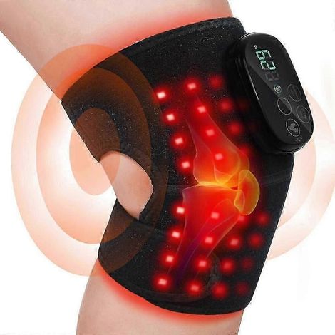 Appareil de massage pour genoux par luminothérapie rouge, sans fil et rechargeable, avec 44 LED (660 nm et 850 nm), 3 modes et 5 niveaux de chaleur pour la récupération articulaire. (1/5)