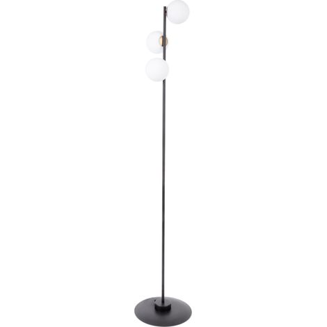 Lampada da terra minimal nera 3 globi opali G9 12W Sigma