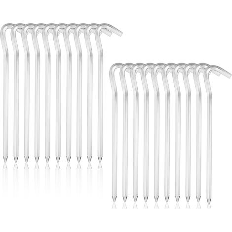 Sardine De Tente - Aluminium - 18 Cm - Pour Randonnée Pêche Pique-nique - Lot De 20 (1/5)