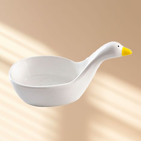 Kreative Keramikschale im Cartoon-Stil mit Prägung, ideal zum Dippen, für Küche und Haushalt, als Soßenschale oder Essigschale, mit Schwanenmotiv (1/5)
