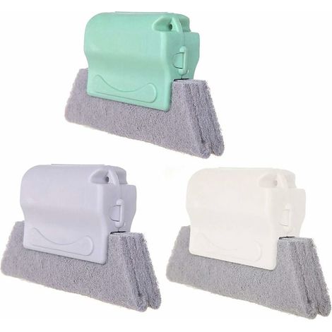 3 Stück Fensterfugen-Reinigungsbürsten, Magische Fensterreinigungsbürste, Kreative Hand-Fugenreinigungsbürste, Reinigt schnell jede Ecke und jeden Spalt, Grau, Türkis, Beige, Fonepro