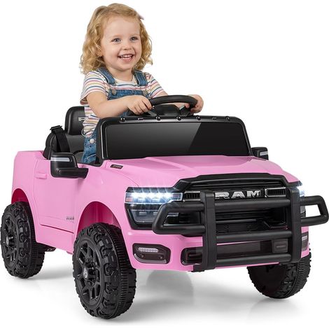 COSTWAY 12V Auto Elettrica per Bambini con Telecomando, 3-8 Anni (Rosa) (1/5)