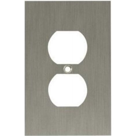 Placa de enchufe de acero inoxidable, resistente al calor y de acabado liso para interruptor estándar estadounidense (1/5)