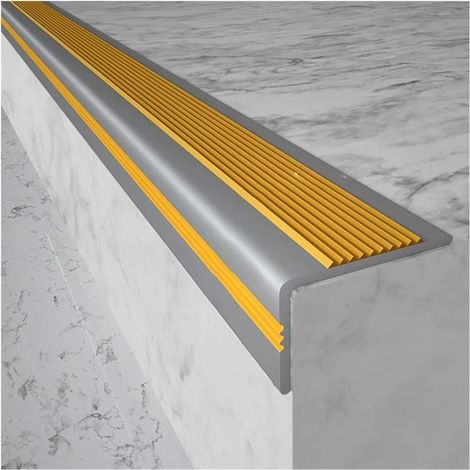 Ruban antidérapant L – Protection bords et coins – Double couleur orange/gris – Auto-adhésif – Pour escaliers, meubles, rampes – Lot de 3 rouleaux de 1 mètre (1/5)