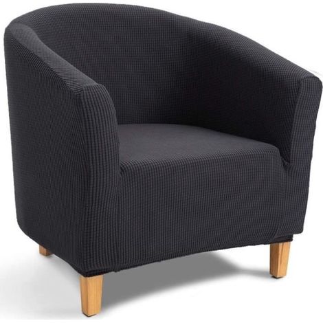 Housse de Fauteuil Chesterfield,Jacquard Housse de Canapé Tub Chair Extensible Extensible(Housse de Chaise de Bain,Gris) (1/4)