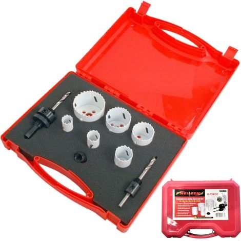 Neilsen 9pc Plumbers Bi-metal Hole Saw Sheet Wood Metal Kit Set 19mm - 57mm