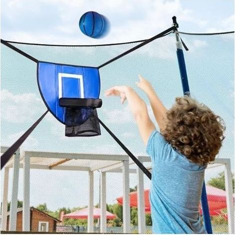 Mini Trampoline Panier de Basket-Ball Accessoires Jouets Sport imperméables Jeu But Support Panneau arrière léger - 4 Balles et 1 Pompe (1/5)