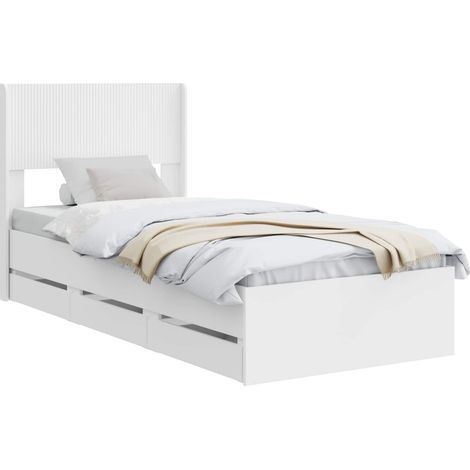 Estructura de cama con almacenamiento y cabecero Blanco vidaXL (1/5)