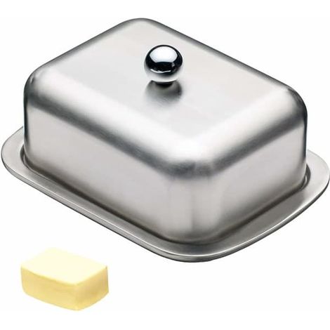 Pot à beurre en acier inoxydable avec couvercle pour conservation au réfrigérateur (1/4)