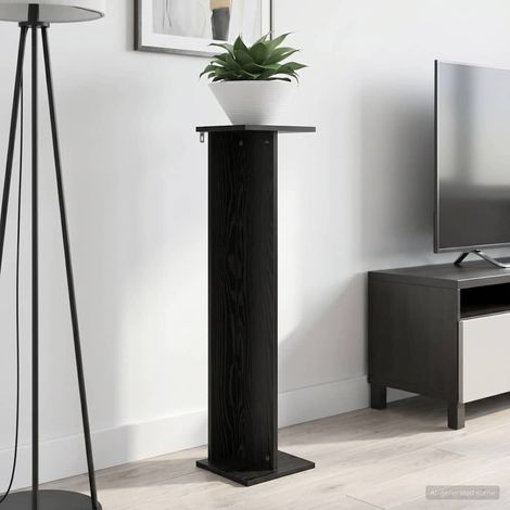 vidaXL Supporto per piante Rovere Nero 25 x 25,5 x 100,5 cm