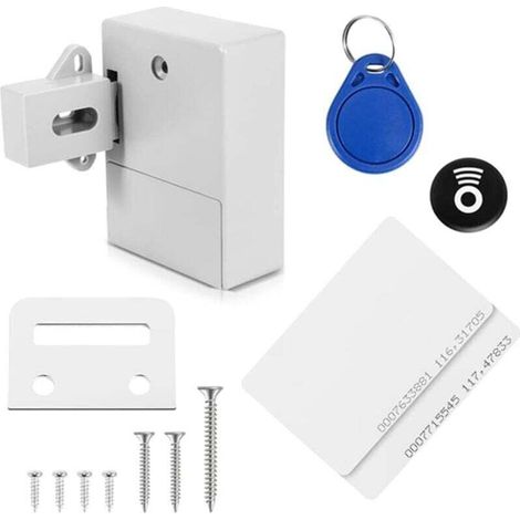 Ferme-porte Batterie Capteur de carte IC Tiroir d'armoire Intelligent SmartLock DIY Serrure numérique cachée invisible sans trou perforé (1/4)